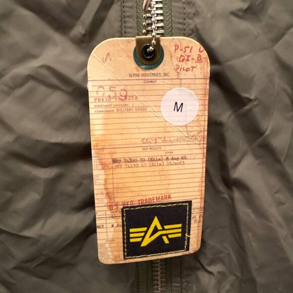 Alpha Industries L2B Long Bomber Jacket Medium Sage Green Streetwear New - Picture 12 of 16